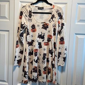 Sourpuss Long-sleeve Skater Halloween Dress